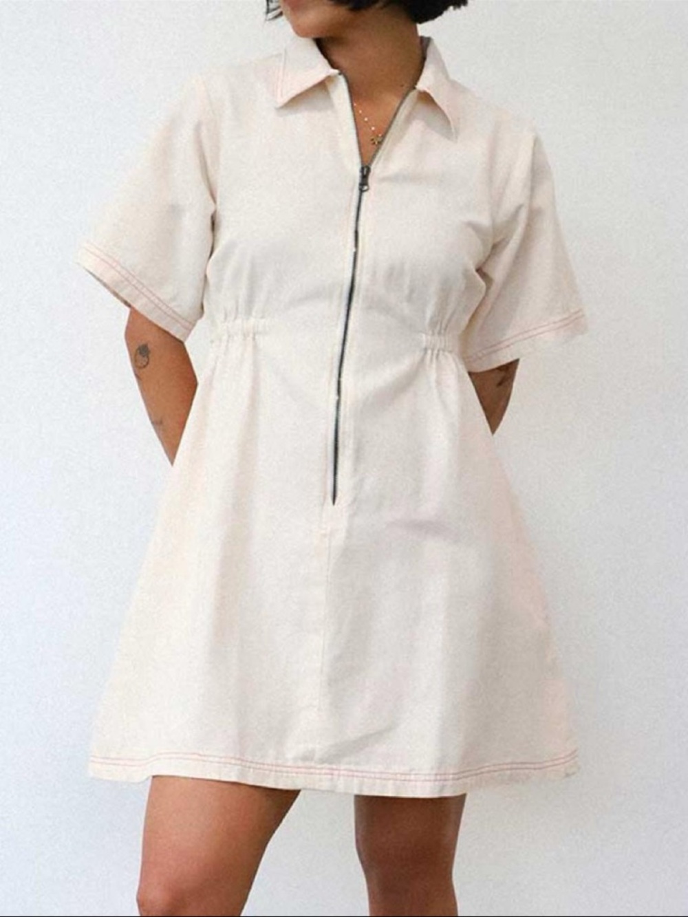 Noble utility dress in oatmeal